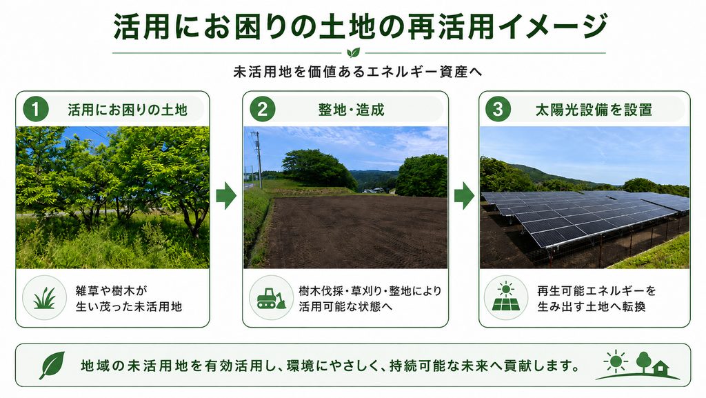 活用にお困りの土地の再活用イメージ図（PC用）